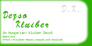 dezso kluiber business card